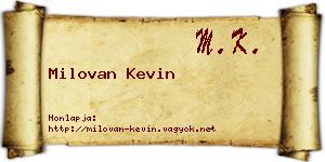 Milovan Kevin névjegykártya